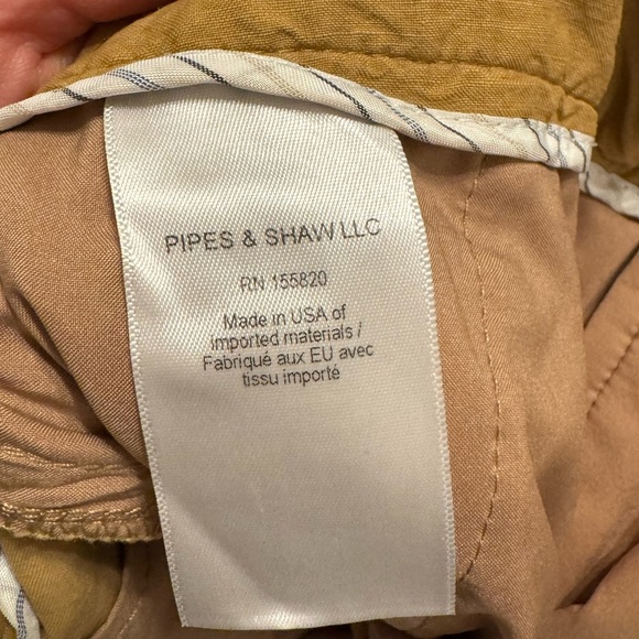 Veronica Beard Betty Stretch-Linen Tan High Waisted Shorts - Picture 7 of 13